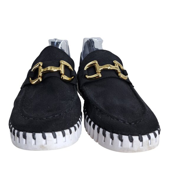 Ilse Jacobsen Tulip Slip On Black Gold Horse Bit Loafer Shoes Size 41 US10.5-11 - Picture 3 of 13